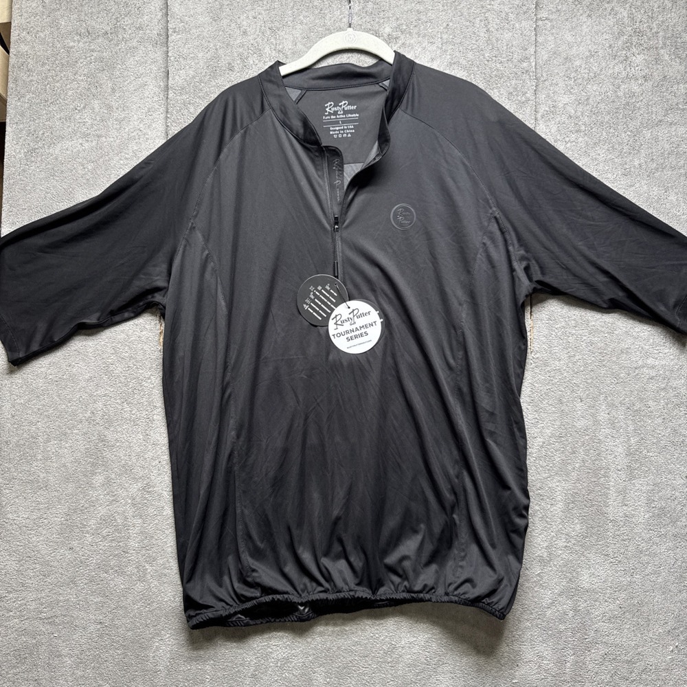 Rusty Putter Golf Wind Breaker Upf 50 Tournament Series Men's‎ Black Shirt Large